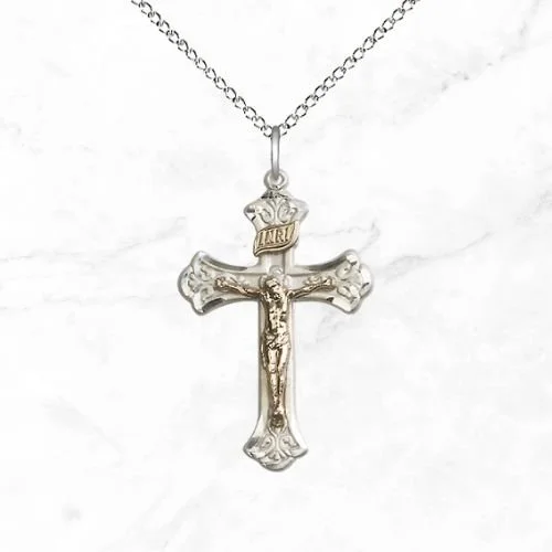 Floral Crucifix Necklace Livolsi Rosaries